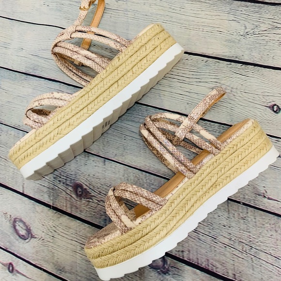 Cato | Snake Print Platform Espadrille Sandal - Picture 3 of 5